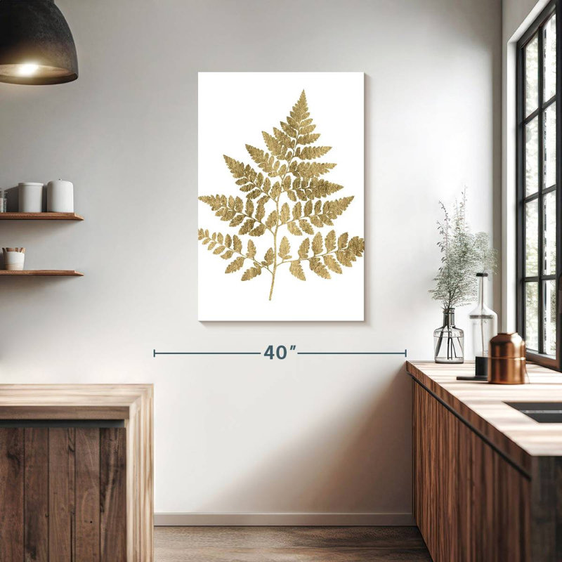 Harnek graphique fougère dorée I, H 39 po x l 26 po