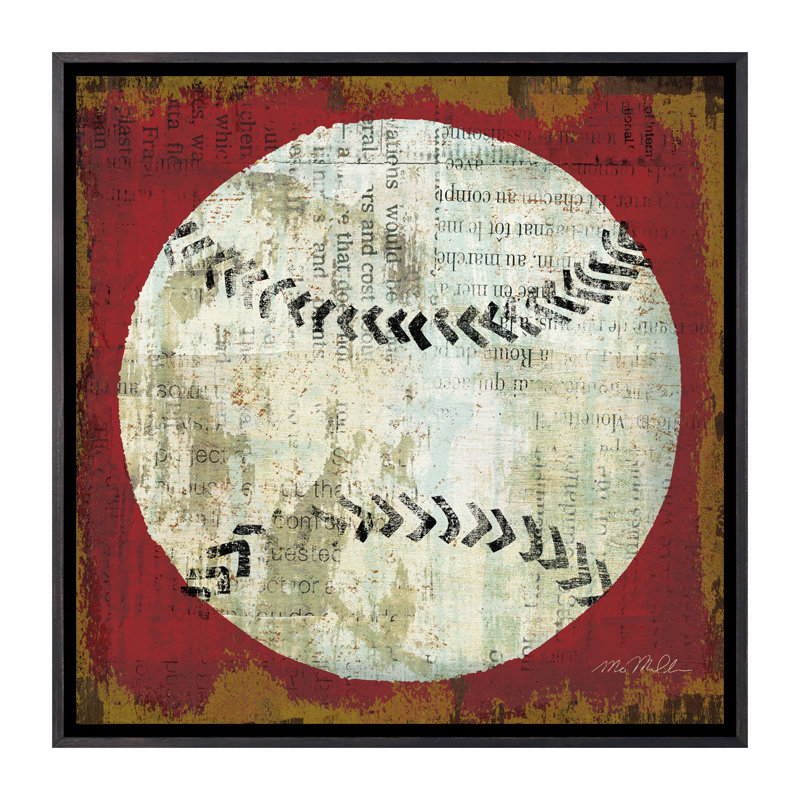 «Ball I» par Michael Mullan - reproduction d'art, H 37 po x l 37 po x P 1,5 po, Toile avec cadre noir patiné, Pas de tapis