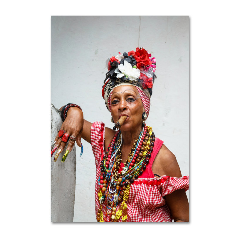 Colorful Older Woman Photography Canvas Art, 15" x 20"
