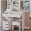 Meuble-lavabo de 37 po avec tiroir de taille moyenne à gauche et tabouret rembourré, très grand miroir coulissant à droite, rangement multicouche à grande capacité, commode pratique et pratique, convient aux grands espaces-429870102
