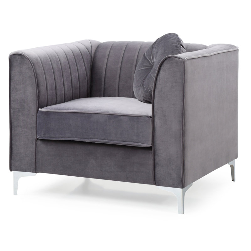 Chaise contemporaine avec accoudoirs inclinés gris, Gris