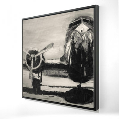 Impression d'avion sépia sur toile