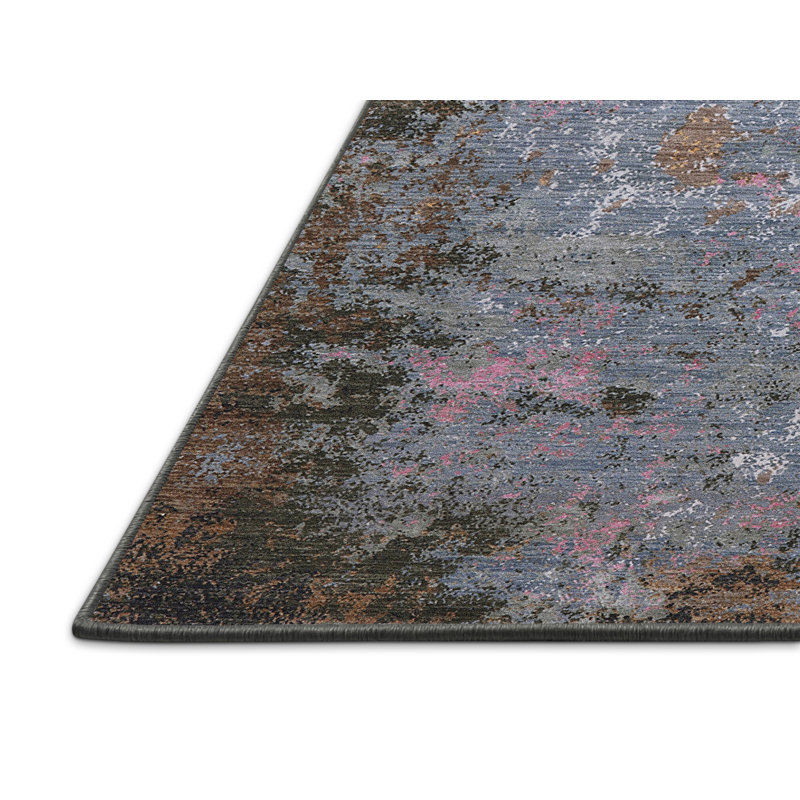 Tapis abstrait gris, Tapis de couloir 2 pi x 5 pi