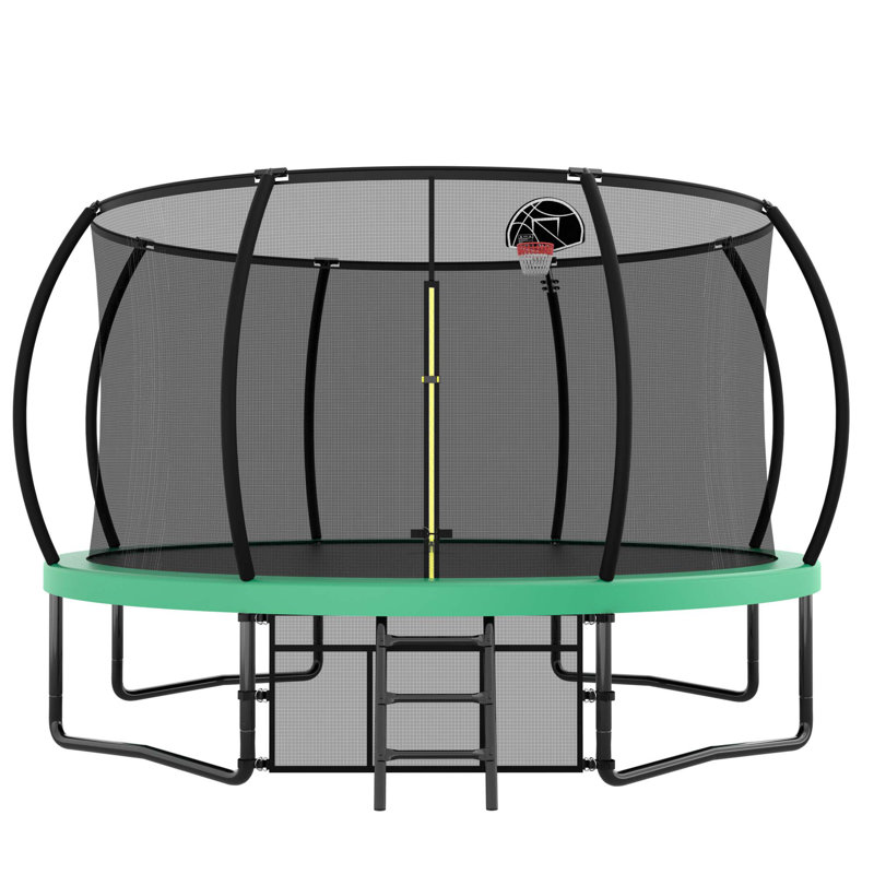 Trampoline récréatif extérieur avec sécurité et caractéristiques conviviales, Vert