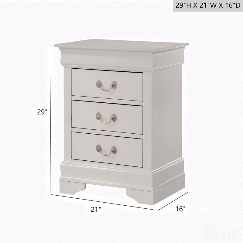 Charmante table de chevet traditionnelle blanche, Blanc