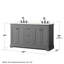 Meuble-lavabo double autoportant 60 po avec plateau en quartz Avery-98251171-98251172-98251173
