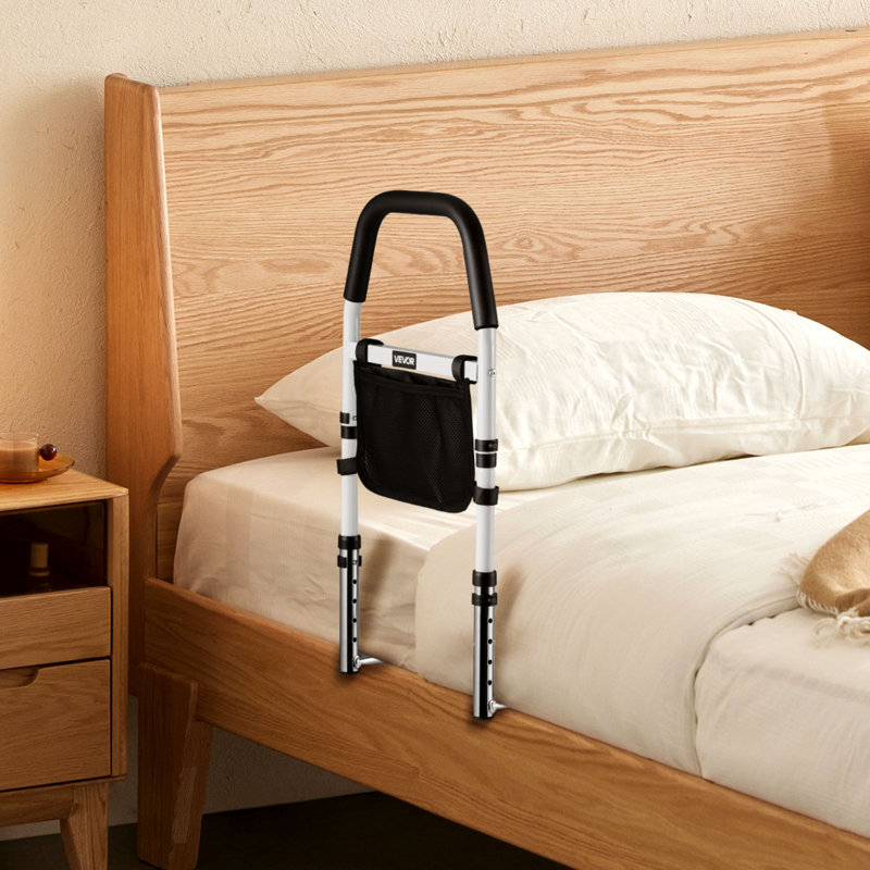 Barrière de lit pour personnes âgées, rails de chevet avec main courante en polyuréthane, canne de chevet à hauteur réglable, barres de lit en acier au carbone à haute résistance pour les personnes âgées et les patients