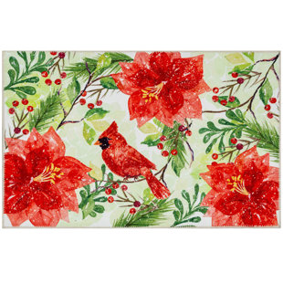 Poinsettia and Cardinal Anti-Fatigue Mat - 18 x 30