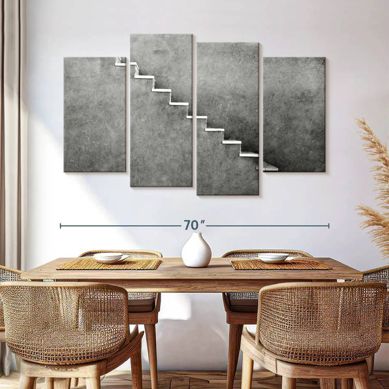 Lilie Gray Concrete Stairs, 42" H x 68" W