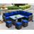 Outdoor 8-Piece Wicker Aluminum Sectional Seating Group with Cushions-587940115-587940113