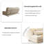 Canapé-lit beige moderne en duvet minimaliste avec coussins-107732820