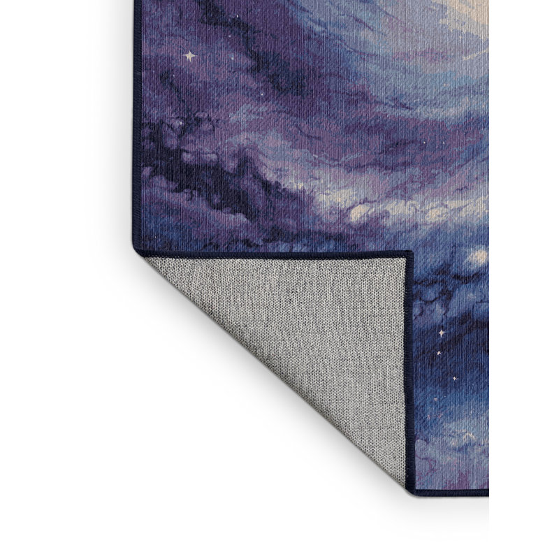 Tapis mauve lavable à la machine, Rectangulaire 3 pi x 5 pi