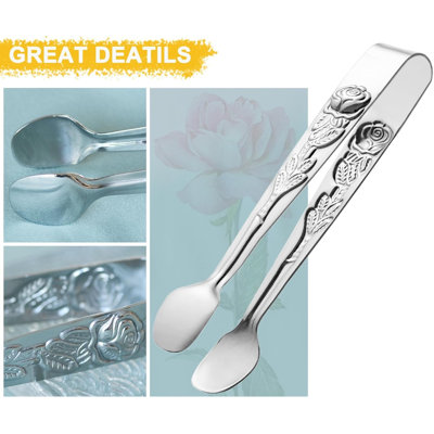 5" Mini Stainless Steel Serving Tongs, Set Of 6