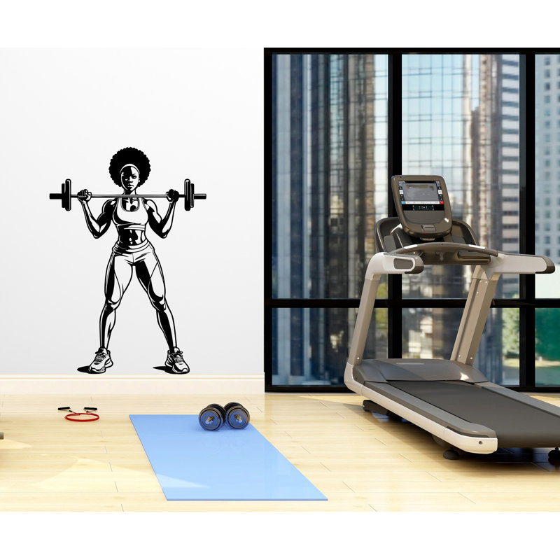 Adhésif décoratif gym, art mural, Rose tendre, H 24 po x l 17 po