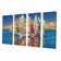 Bless international Colorful Sailboat On Blue On Canvas 4 Pieces ...