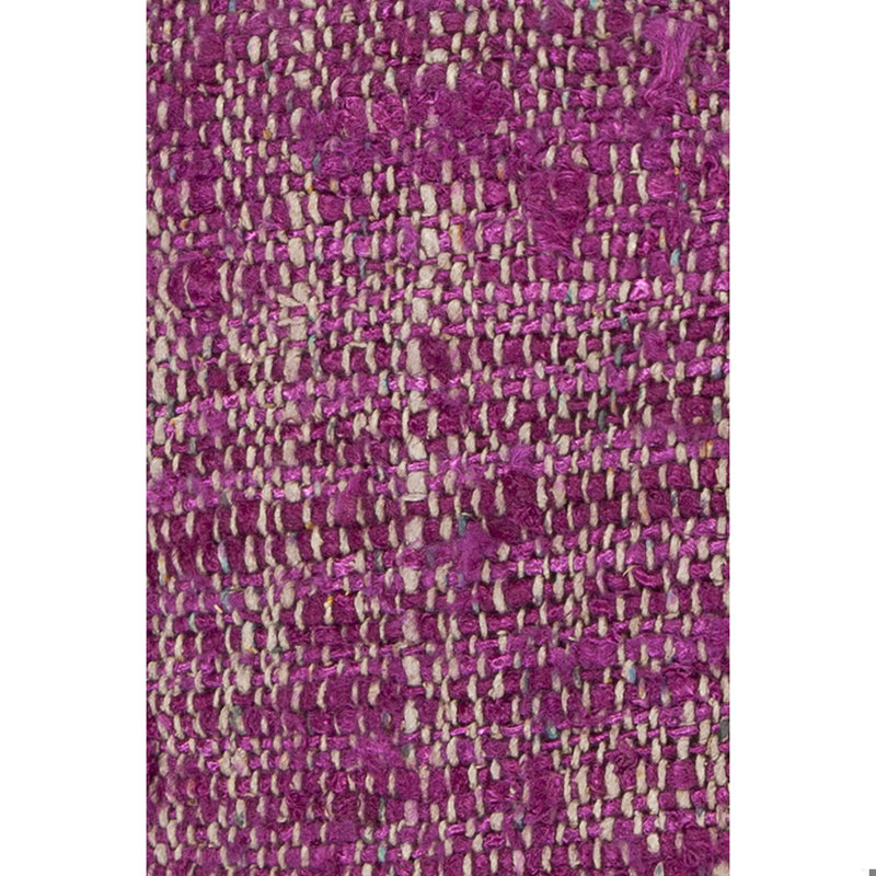Jute & Wool Blend Removable Cover Pillow Throw Authentic Handmade Square Polyester Fill Purple & Khaki Non-Reversible Textured Weave With Khaki Brown Cotton Backing