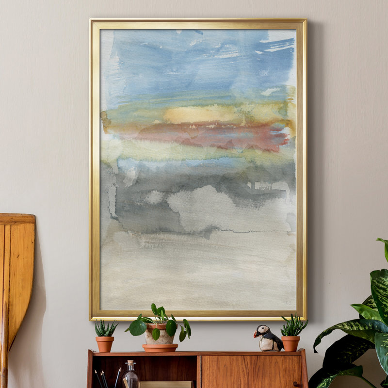 High Desert Sunset I - peinture sur toile encadrée, Cadre doré, H 18,5 po x l 24,5 po x P 1,5 po
