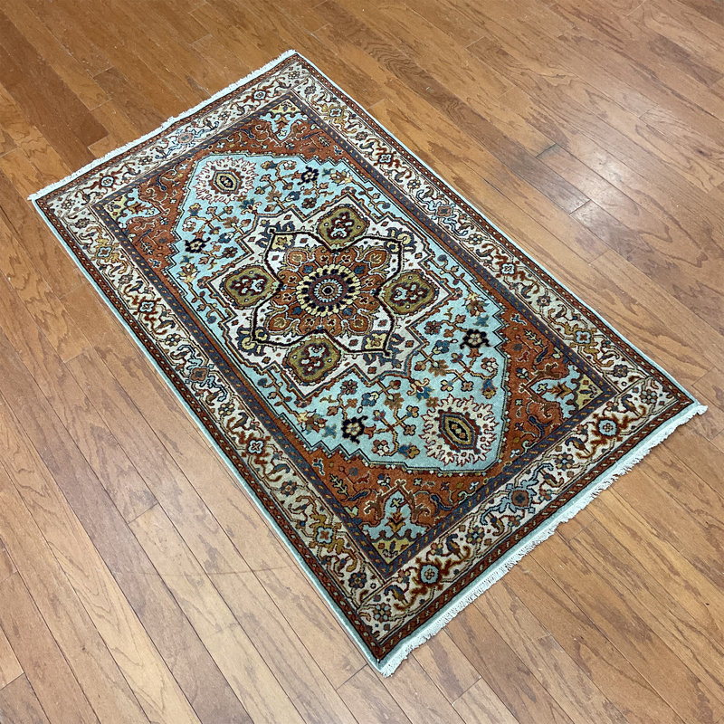  Handmade Heriz Wool Rug
