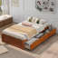 Orisfur. Lit plateforme simple avec rangement et 3 tiroirs