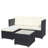 Outdoor Garden Patio Furniture 5-Piece Pe Rattan Wicker Cushioned Sofa Sets And Coffee Table, Patio Furniture Set;Outdoor Couch ( Beige Cushion), Outdoor Patio Sofa Outdoor Set