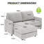 Saarth 180cm 2 Seat Area Corduroy Corner Sofa-579333958