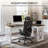 Wood L-Shaped Electric Standing Desk With Drawer-804742258