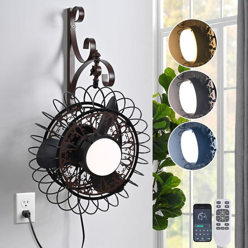Blue Elephant 69cm Plug-in LED Wall Mounted Fan With Remote Included