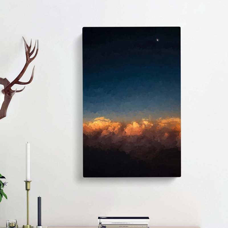 The Moon Above Nebraska in Abstract - Wrapped Canvas, 50cm H x 35cm W x 3cm D