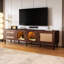 Console de télévision multifonctionnelle, compatible 80 po, plateau de table lisse pour salon, chambre à coucher, support de cinéma maison avec design, grand rangement, tiroirs en PE et poignées en métal-1743050210