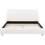 Queen Size Upholstered Bed With White Linen Fabric, Solid Wood Legs, Thick Foam For Exceptional Support, Sleek Embedded Design, 12 Hardwood Slats, Easy 40 - Minute Assembly Relaxing Sleep Modern