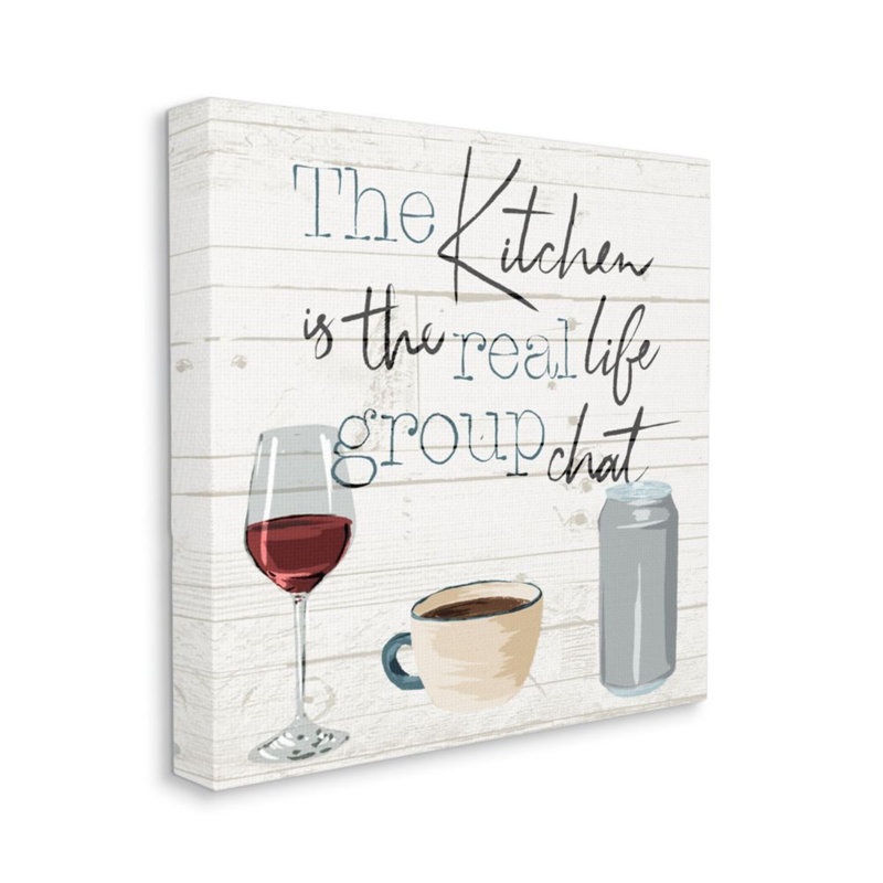 La table de discussion de table rustic de Milli Villa-impression d’art graphique, 24" H x 24" W x 1.5" D, Wrapped Canvas