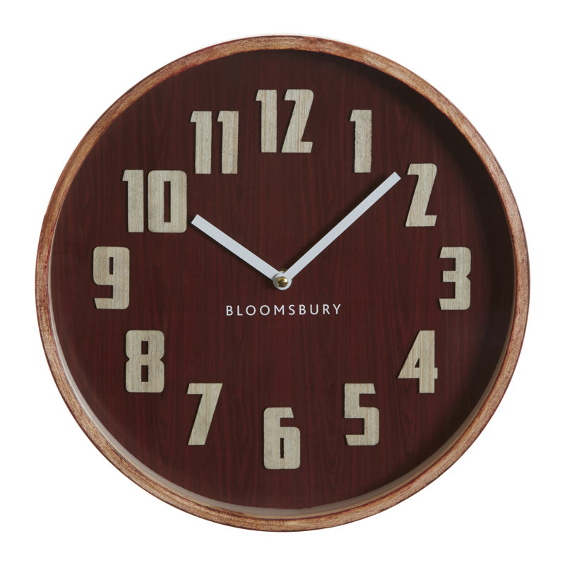 Maddison Wall Clock, 40" H x 40" W x 5" D, Red Grain