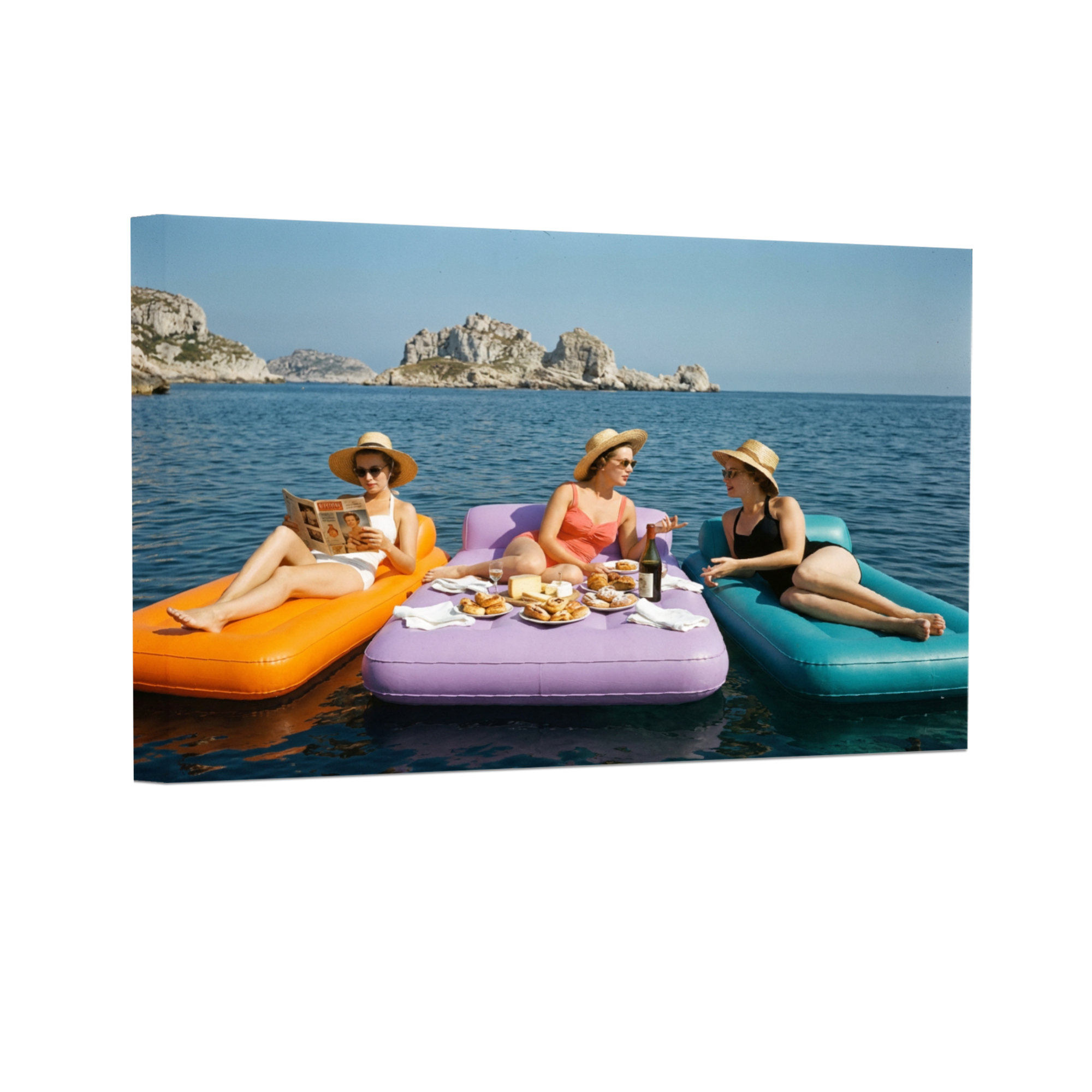 Highland Dunes Fashion Women Floating On Colourful Rafts In Ocean ...