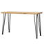 Table avec rebord et pieds noirs mats - Meuble rustique en bois