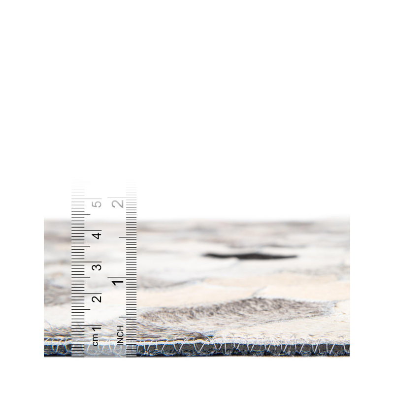  Tapis en cuir de vache mosaïque, Carré 7 pi 10 po