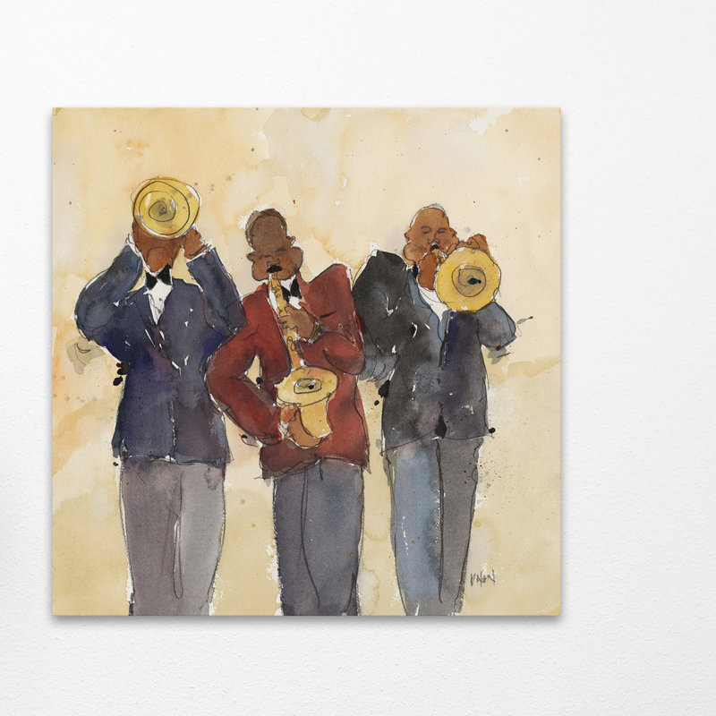 Jazz Trio I - Wrapped Canvas Print, 46cm H x 46cm W x 4cm D