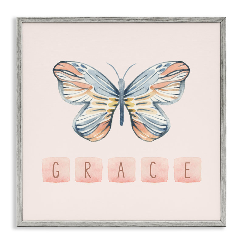 «Grace with Butterfly», estampe numérique encadrée par Blue Chair Blessing, H 24 po x l 24 po, Estampe numérique Farmhouse