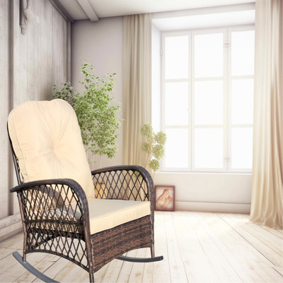 Manchester Outdoor Rocking , Thick Seat Cushion, Steel Frame Strong, Patio Garden Backyard, Shallow Brown Decoration Appliance, Blend Style, Soft Cushion Pattern, Backyard Garden, Subfloor Level