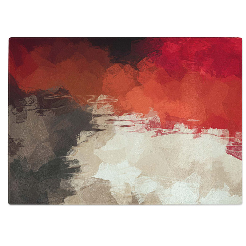 Tempered Glass World of Memories in Abstract Chopping Board, 28.5 cm W x 20 cm L