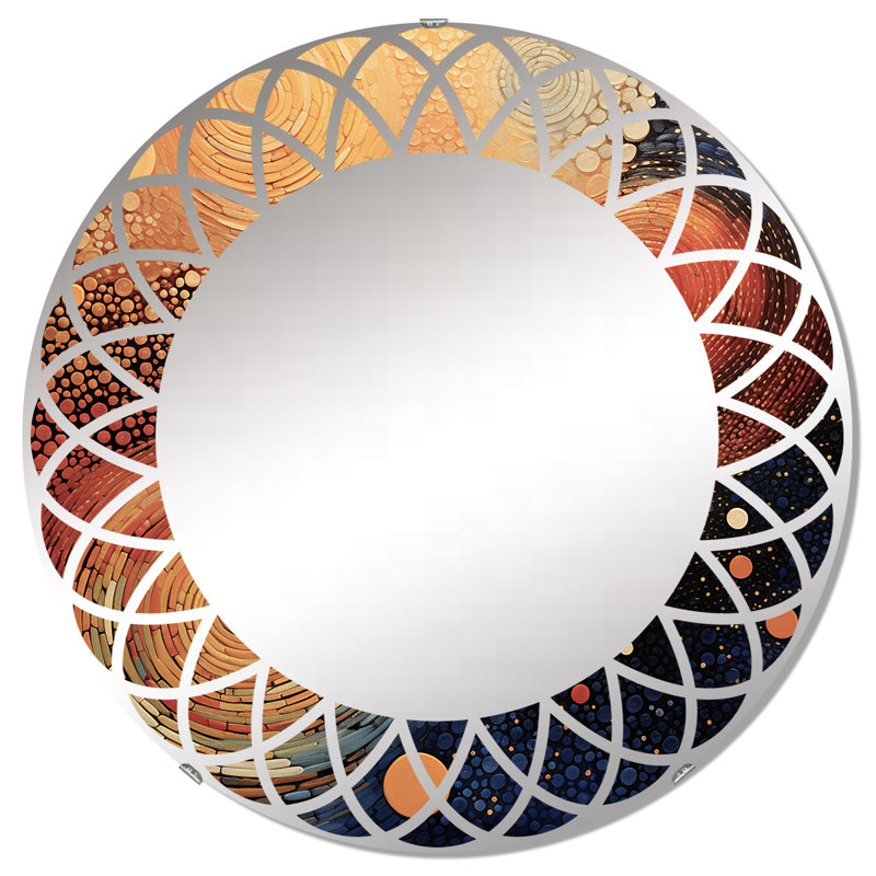 Vyonne - Miroir mural moderne rond, 32 po x 32 po