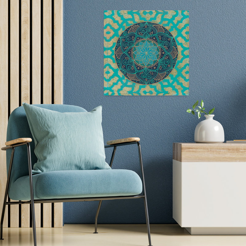 Patine mandala I, art floral, H 18 po x l 18 po