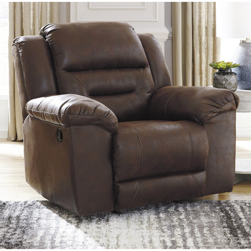 Fauteuil inclinable standard à bascule Reavis, Manuel, Similicuir chocolat