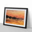 Boat Under an Orange Sunset in Abstract - Framed Print-55679496-55679499