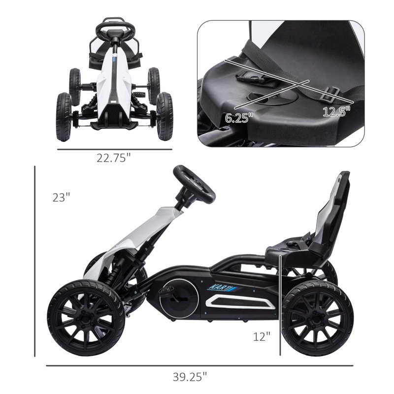 Aosom Go Kart, White