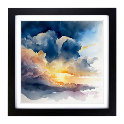 Cloudy Sky Watercolour No.1 - Framed Print