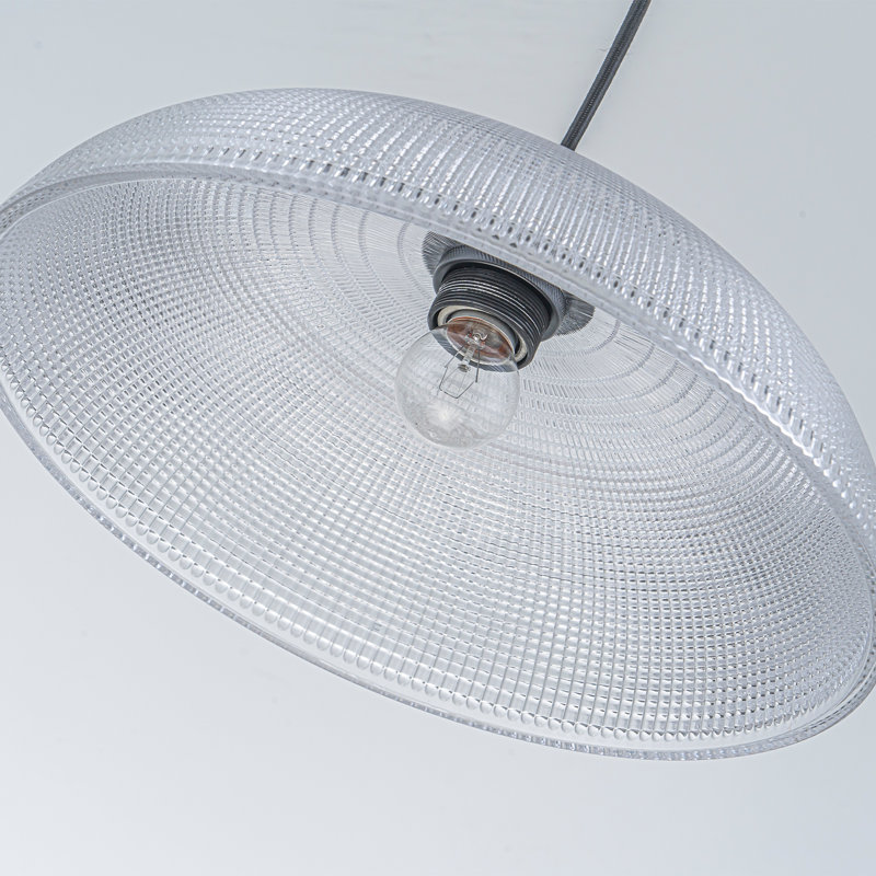 Luminaire suspendu moderne en verre 1 lumière, H 6,1 po x l 13,78 po x P 13,78 po