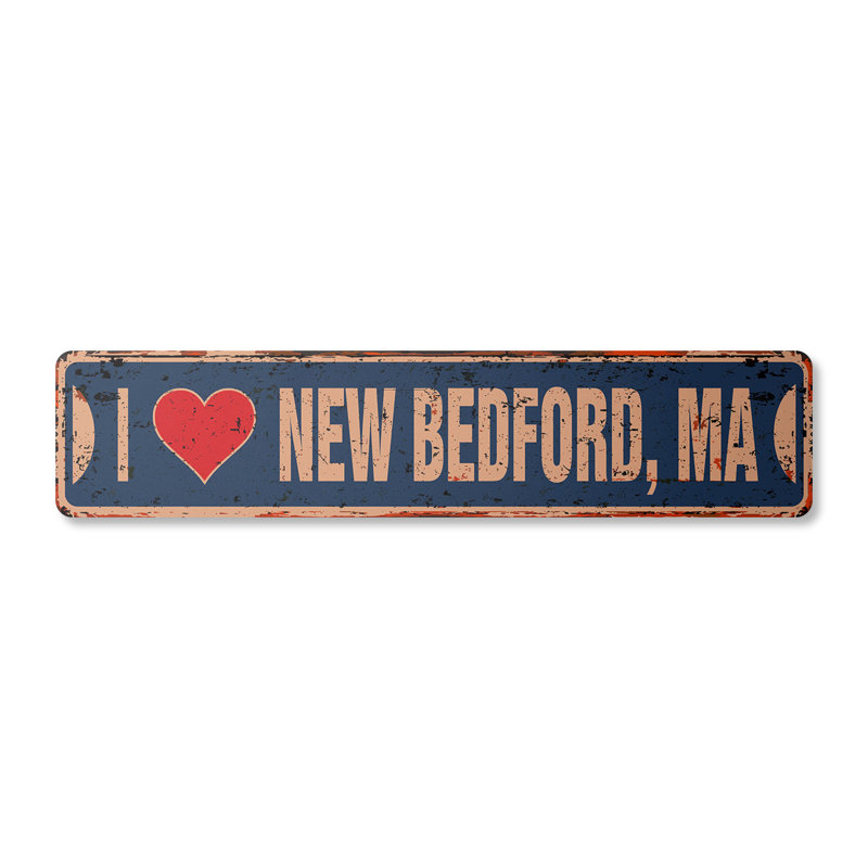 Plaque de rue New Bedford en plastique robuste 4 po x 18 po