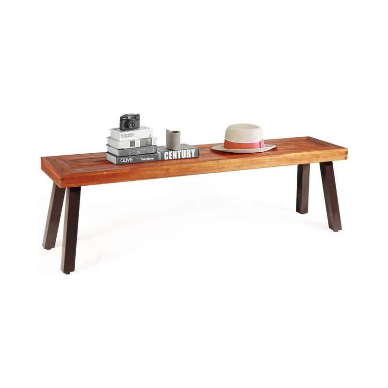 Steel Wood Outdoor Bench