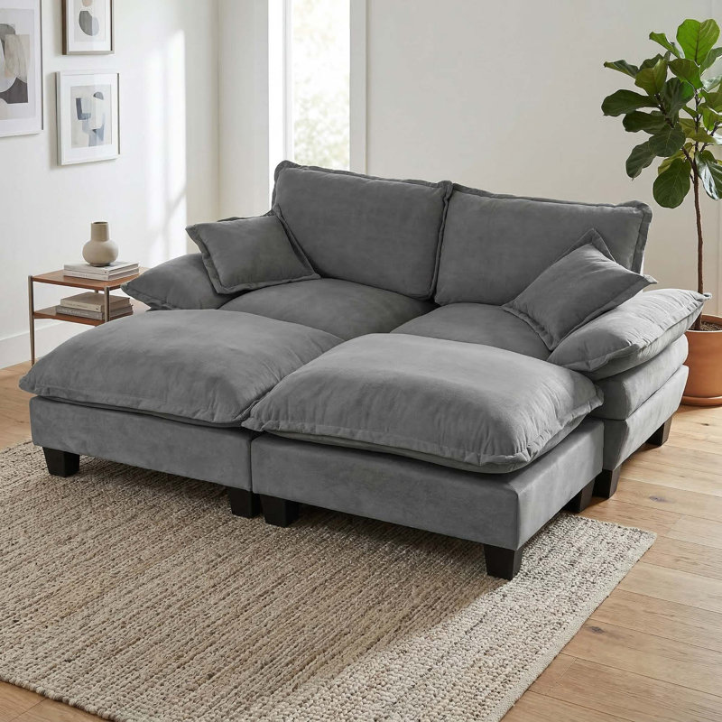 Canapé modulaire Cloud avec voilier et repose-pieds mobile