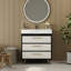Meuble-lavabo autoportant moderne avec lavabo vasque en céramique et plateau en pierre frittée durable, parfait pour les salles de bain élégantes et fonctionnelles-757328922-757328923